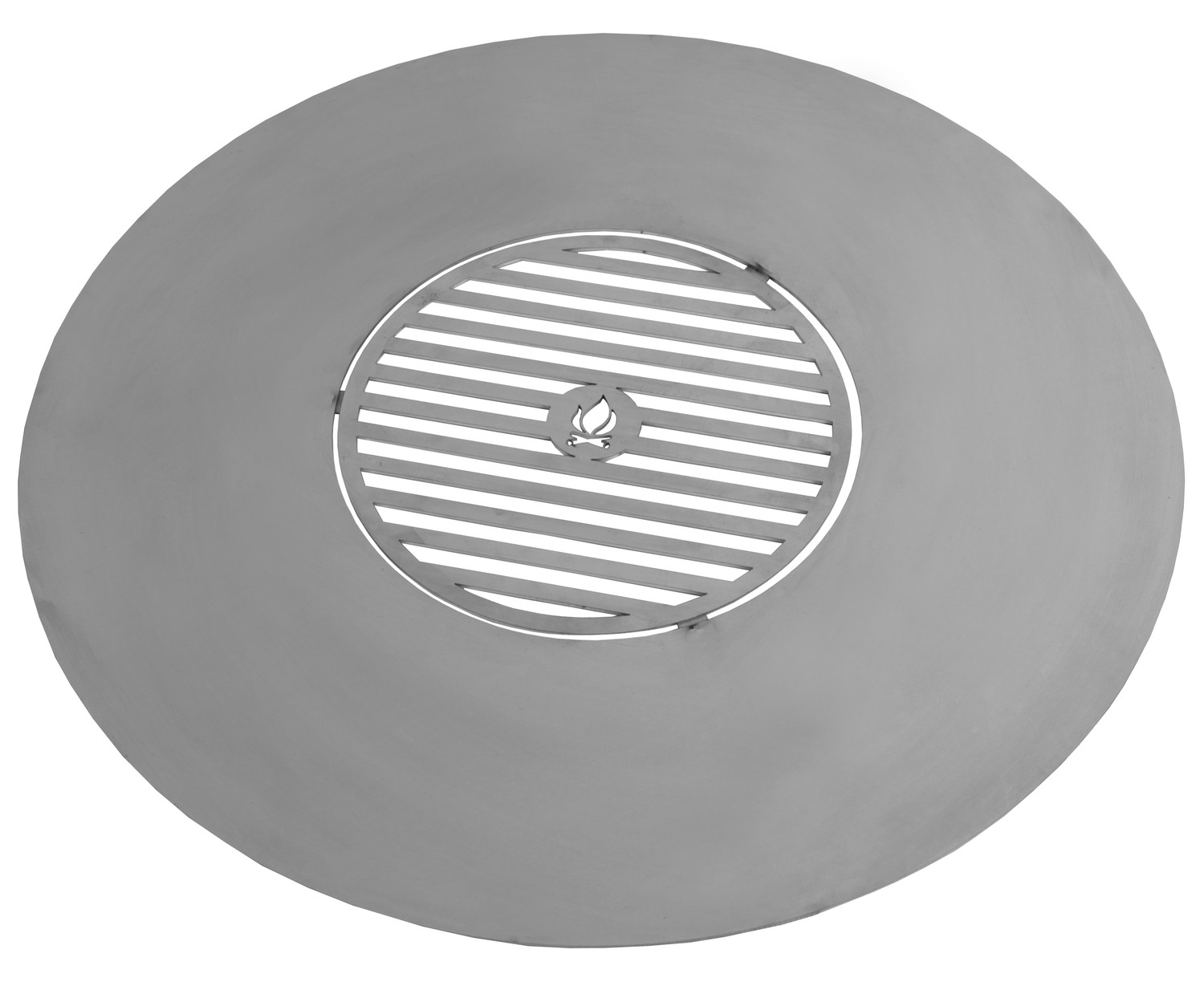 Grillplatte für Feuerschale Ø 82 cm Platte mit Grillrost Ø 40 cm aus Edelstahl Feuerplatte Grillen