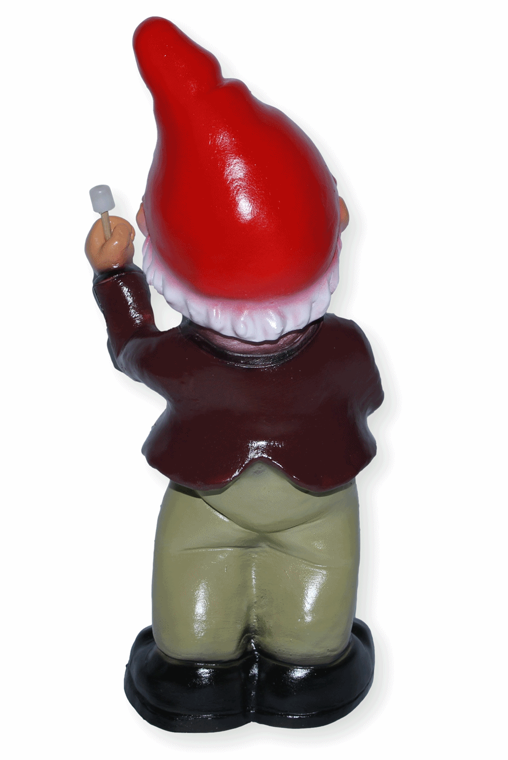 Deko Figur Zwerg H 33 cm Gartenzwerg Musiker mit Trommel stehend Gartenfigur aus Kunststoff