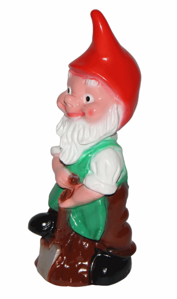 Gartenzwerg Figur Zwerg mit Spaten H 20 cm stehend Gartenfigur aus Kunststoff