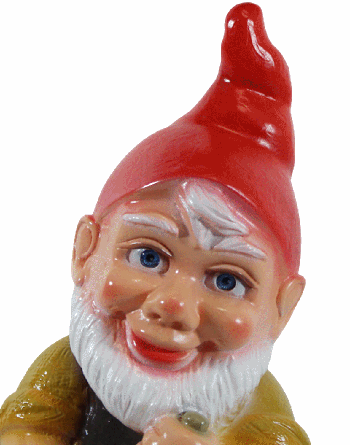 Gartenzwerg Deko Garten Figur Zwerg Gärtner Sensenmäher stehend mit Sense aus Kunststoff 33 cm