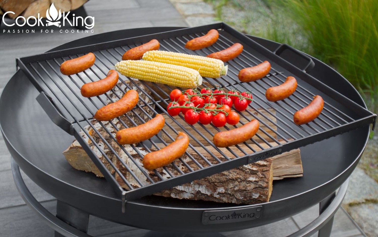 Feuerschale "Viking" Ø 60 cm Feuerstelle für Garten aus Stahl Feuerkorb als Wärmequelle oder Grill