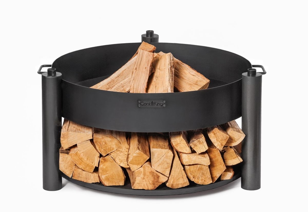 Feuerschale Montana X D 60 cm mit drehbarem Rost D 50 cm als Wärmequelle oder Grill aus Stahl