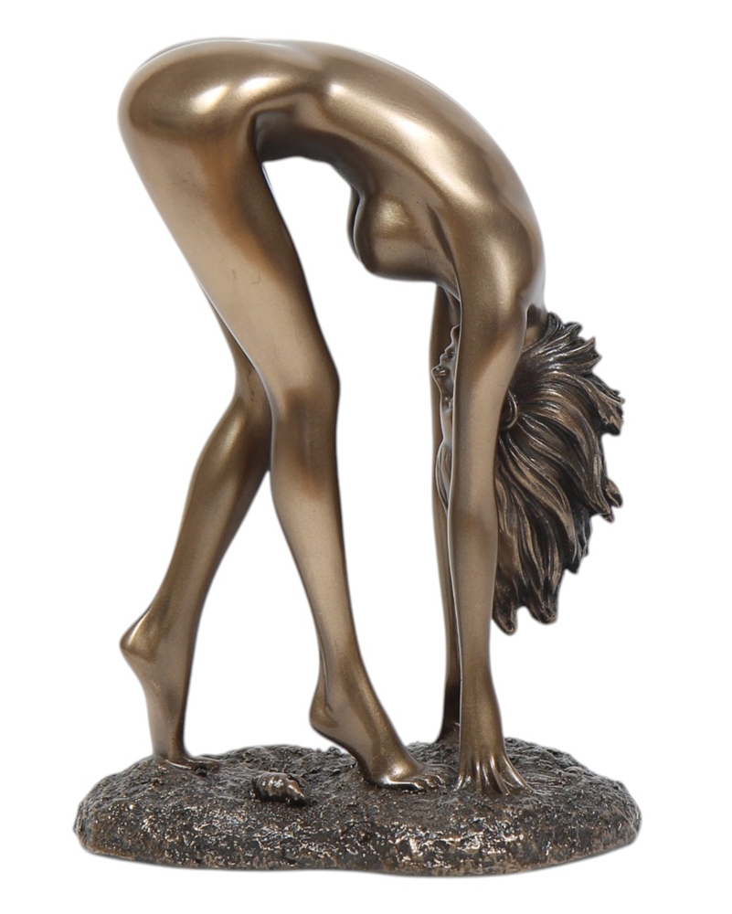 Body Art Figur Frauenakt H 16 cm künstlerischer weiblicher Akt in edler Bronze-Optik Dekofigur