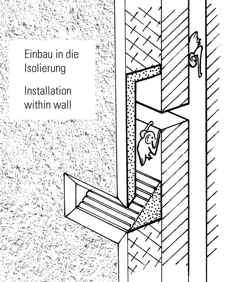 Naturschutzprodukt Fledermaus-Einlaufblende 1FE Nisthilfe H 30 cm aus Holzbeton zum Einbau