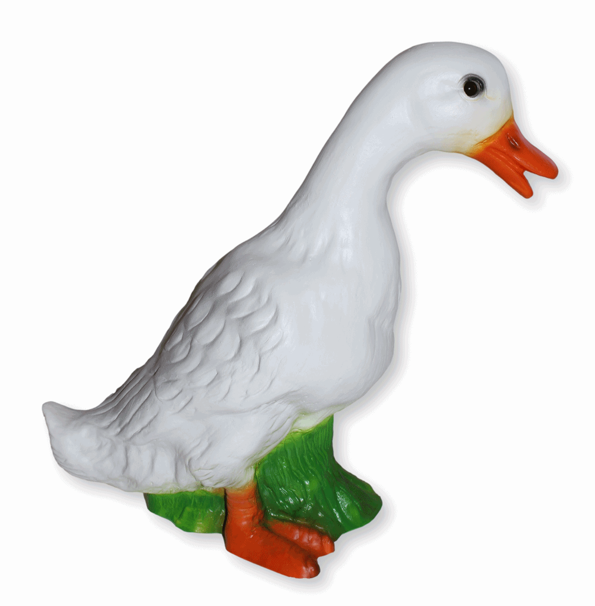 Deko Garten Figur Dekofigur Tierfigur Ente stehend weiß aus Kunststoff Höhe 30 cm