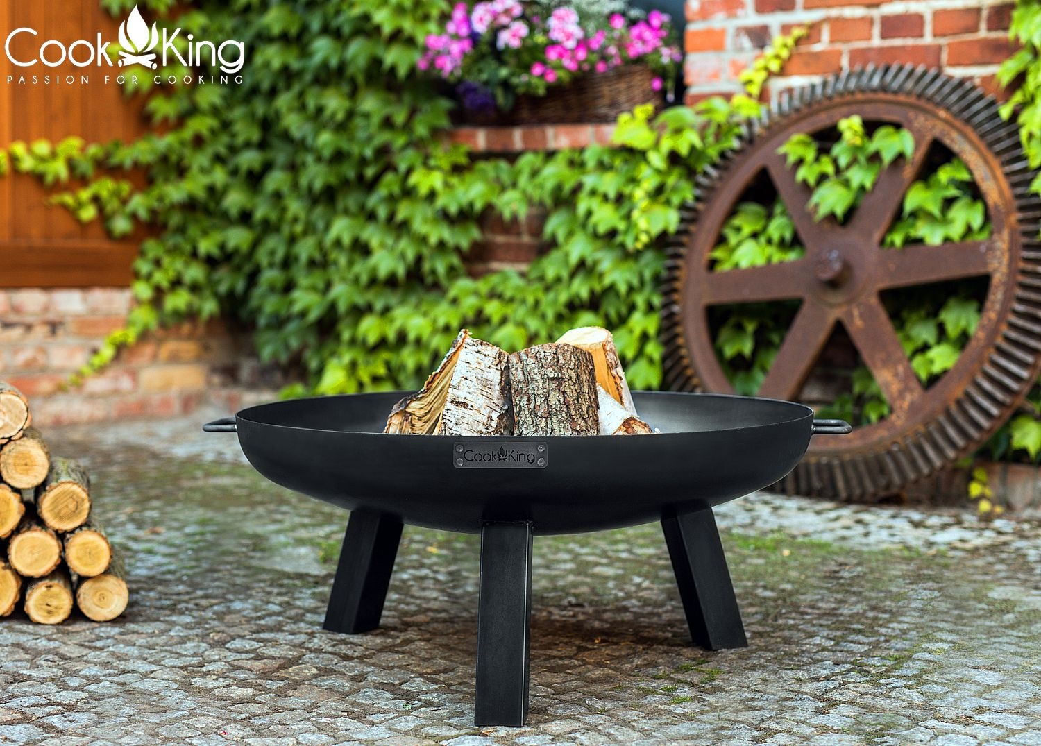 Feuerschale "Polo" Ø 70 cm Feuerstelle für Garten aus Stahl Feuerkorb als Wärmequelle oder Grill