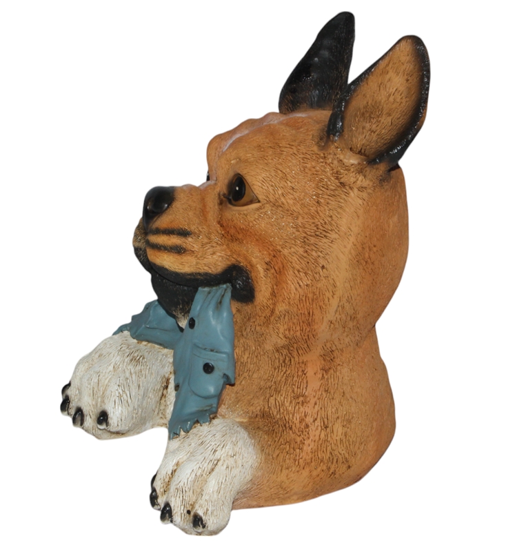 Dekofigur Hundeskopf Höhe 28 cm Hund Figur Gartenfigur aus Kunstharz
