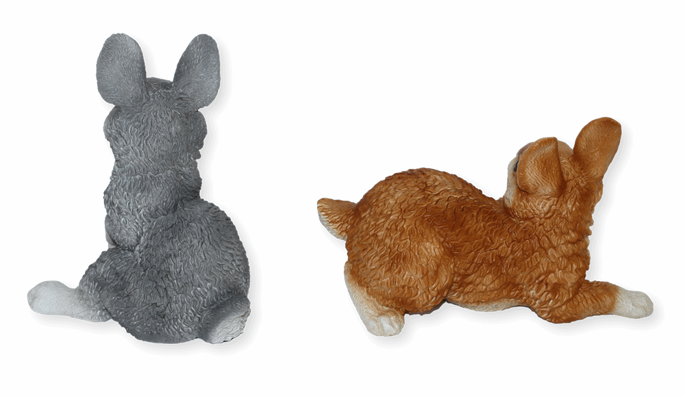 Deko Figur Hasen sitzend und liegend Kollektion Castagna aus Resin/ Kunststein H 16-22 cm Tierfigur