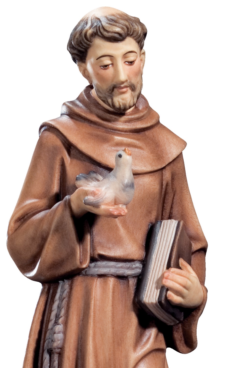 Heiligenfigur Heiliger Franziskus H 15 cm Franz von Assisi Holzfigur Holzstatue Statue aus Ahornholz