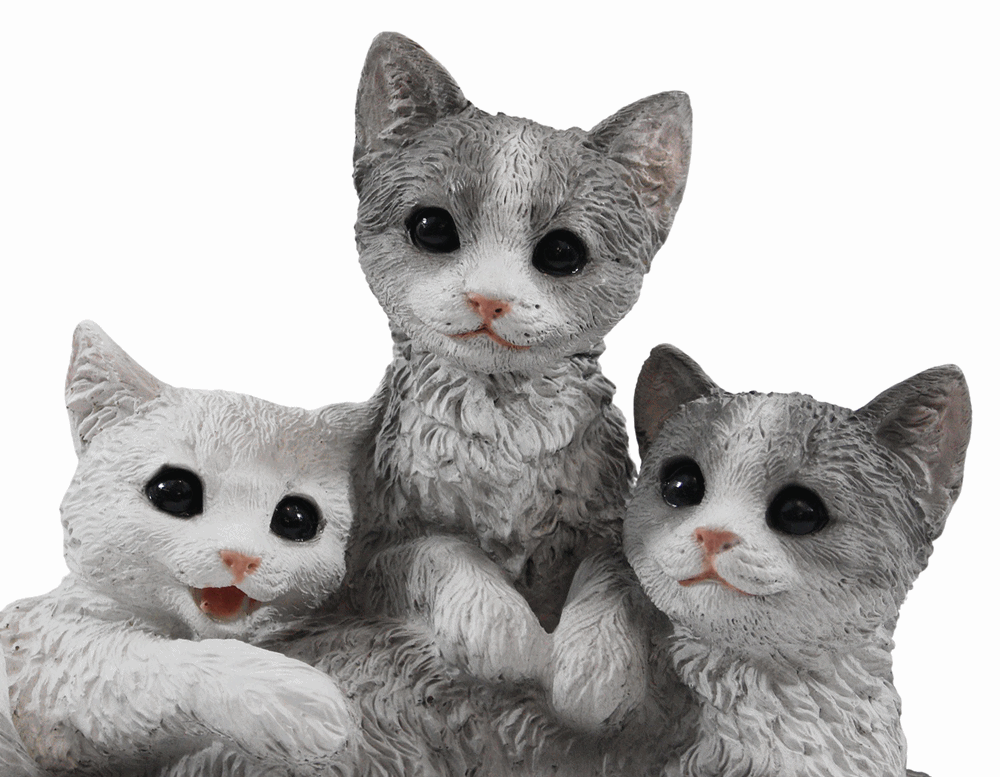 Dekofigur Katze Katzenfigur drei junge Kätzchen sitzend liegend Kollektion Castagna aus Resin H 19cm