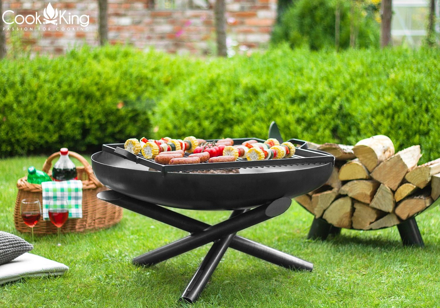 Feuerschale "Indiana" Ø 60 cm Feuerstelle für Garten aus Stahl Feuerkorb als Wärmequelle oder Grill