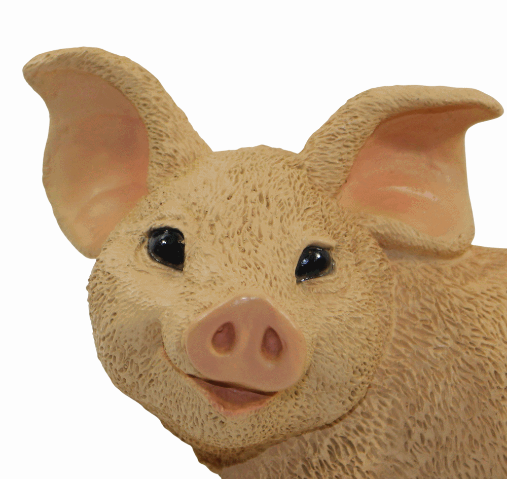 Dekofigur Tierfigur Schwein Ferkel Schweinchen liegend natur Kollektion Castagna aus Resin H 10 cm