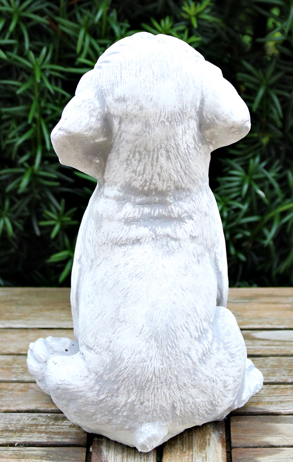 Beton Figur Rottweiler Welpe sitzend H 24 cm Dekofigur und Gartenfigur