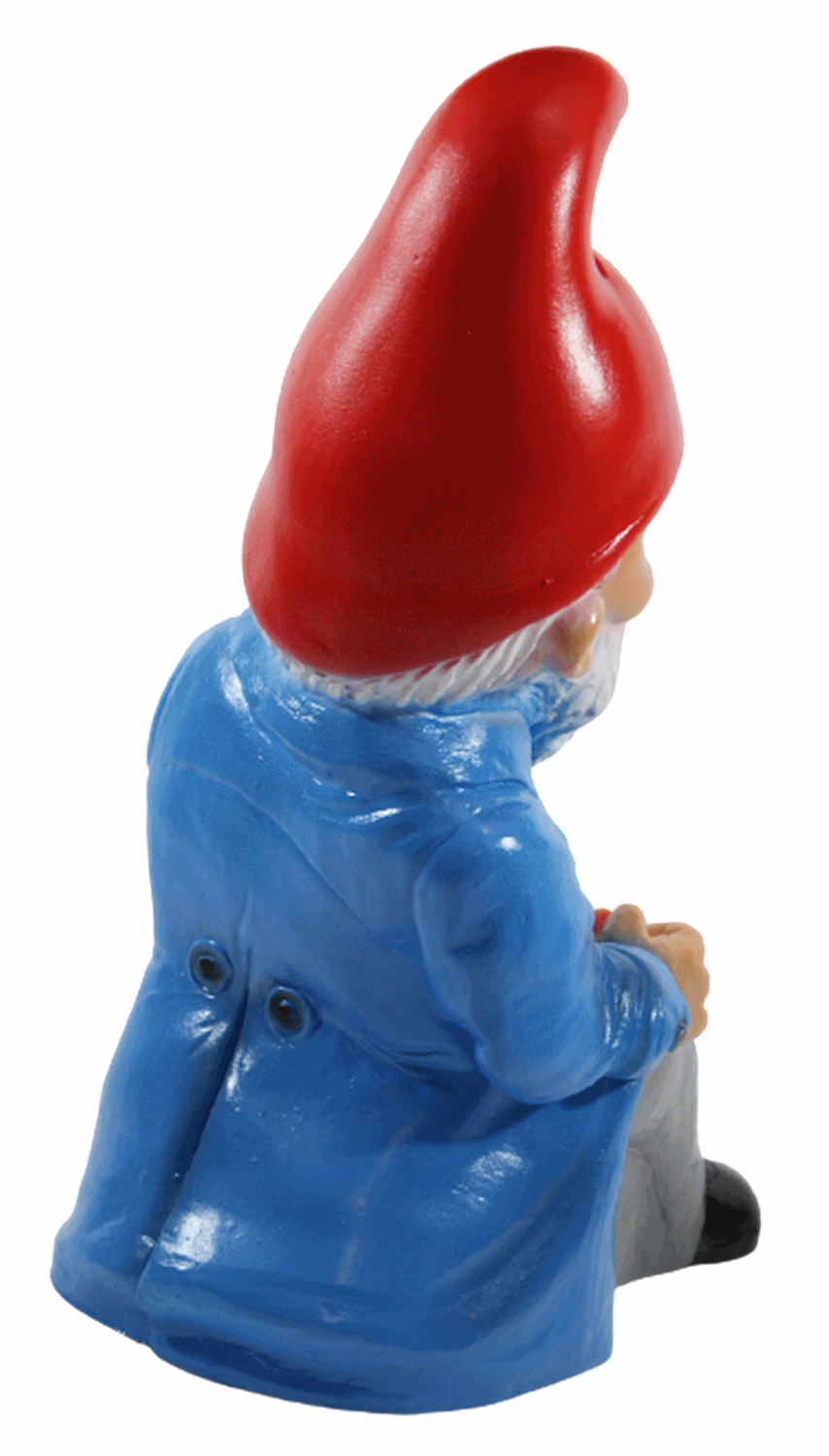 Gartenzwerg Deko Garten Figur Zwerg Musiker sitzend mit Harmonika in Händen aus Kunststoff H 35 cm