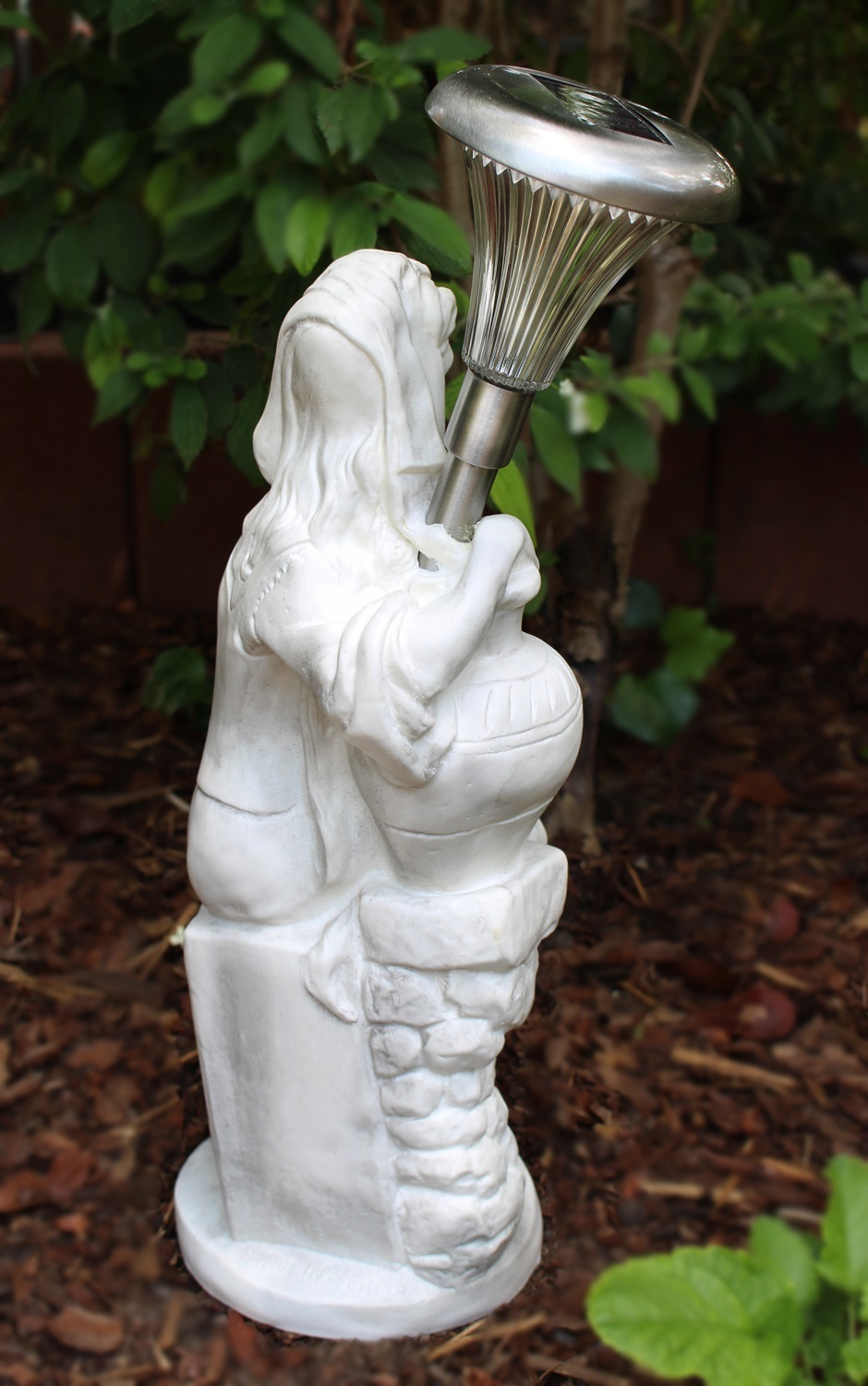 Deko Figur Statue Frau Fruttina H 50 cm LED Solar Leuchte klassische Skulptur Deko aus Kunststoff