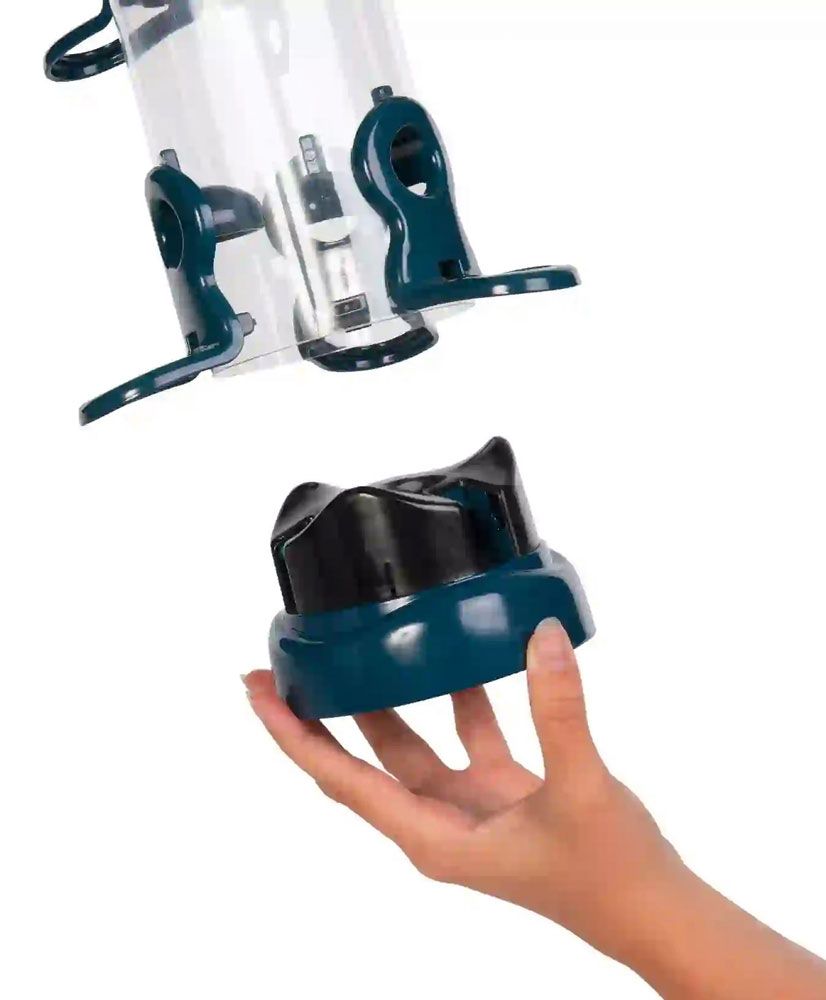 Naturschutzprodukt Futtersäule Flo Festival maxi - Blau/ Petrol Vogelprodukt H 77 cm Inhalt 3,4 l