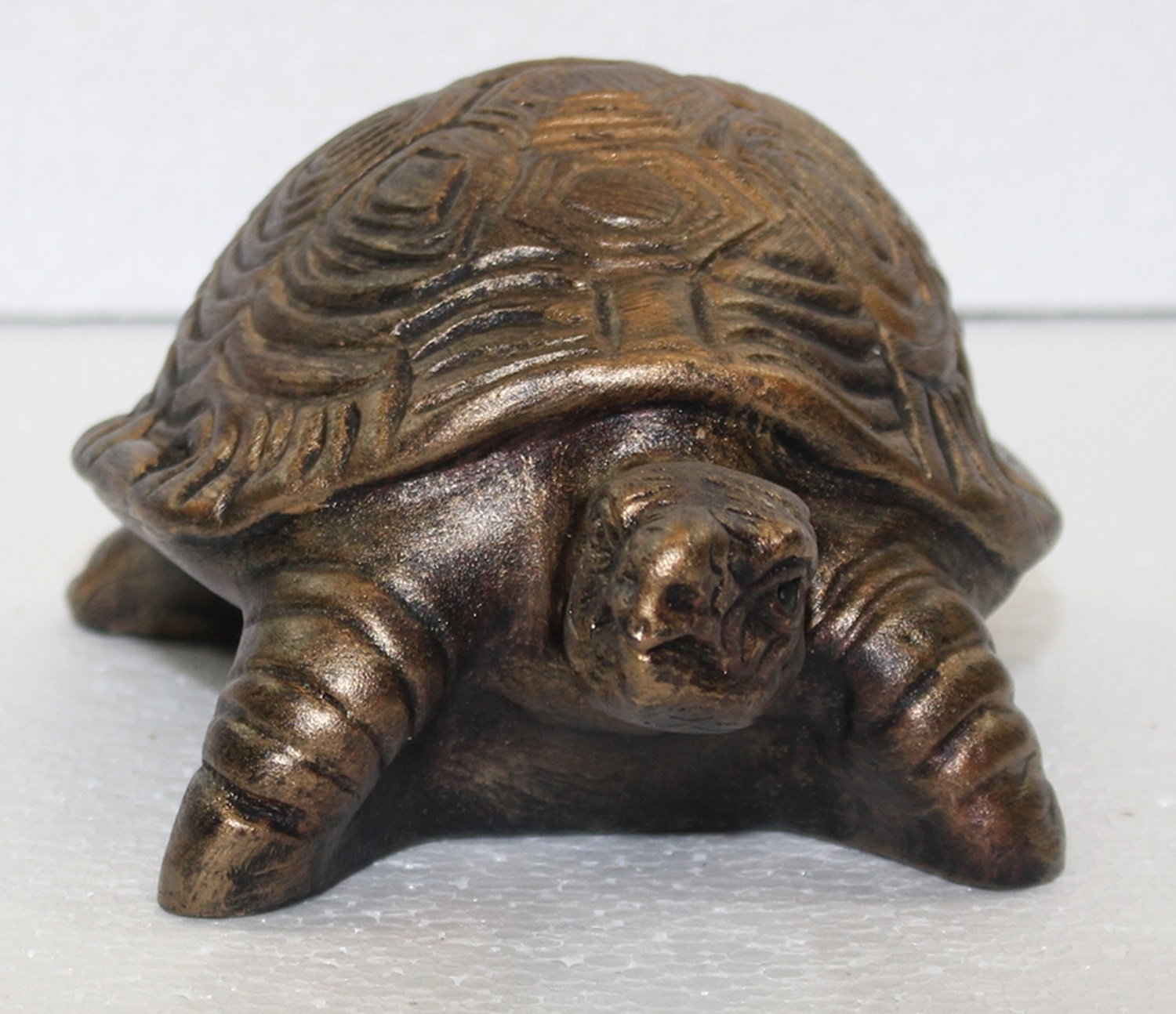 Deko Figur Schildkröte klein H 9 cm Kupfer-Antik aus Kunststoff