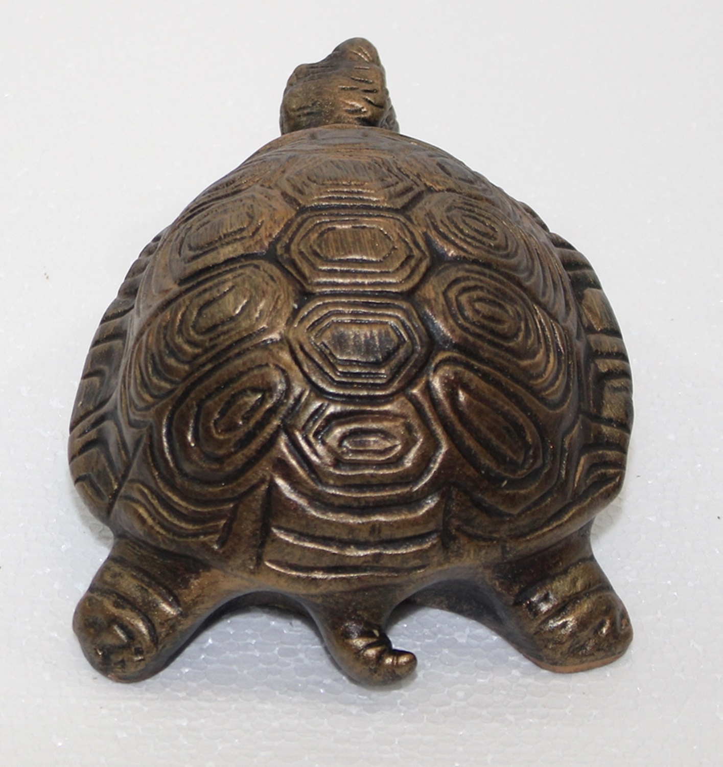 Deko Figur Schildkröte klein H 9 cm Kupfer-Antik aus Kunststoff
