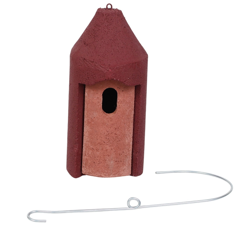 Naturschutzprodukt Nisthöhle Satz 2 Stück Typ 2M Rot Vogelnisthöhle hängend FO Flugloch 29 x 55 mm