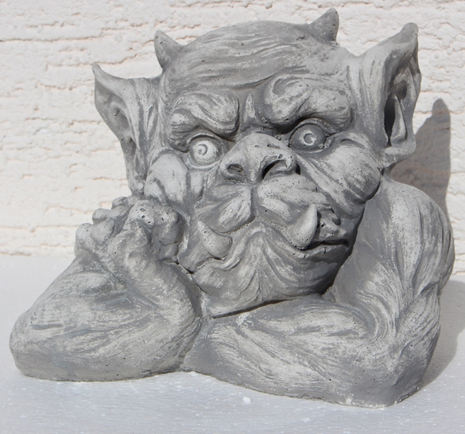 Beton Figur Büste Drache Gargoyle Torwächter H 18 cm Dekofigur und Gartenskulptur