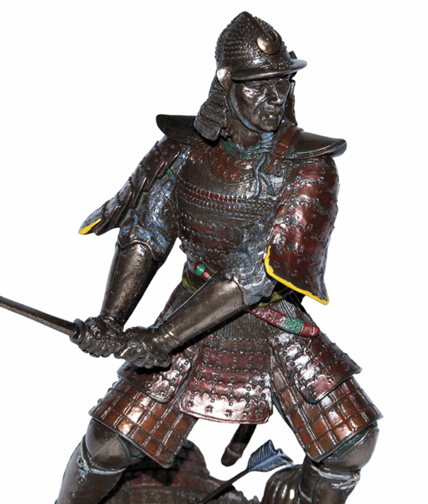 Deko Figur Samurai Art H 21 cm japanischer Krieger in Rüstung mit Schwert Figur