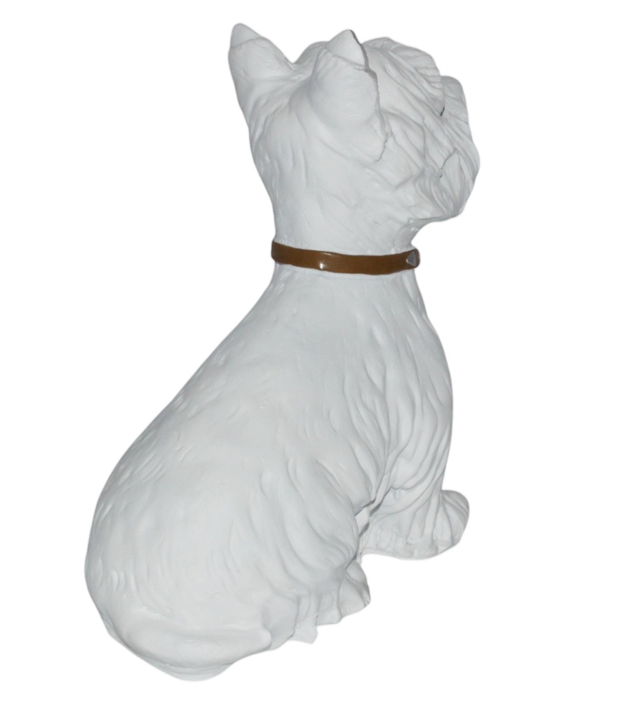 Dekorationsfigur Hund West Highland White Terrier Ginger sitzend H 33 cm Dekofigur aus Kunstharz