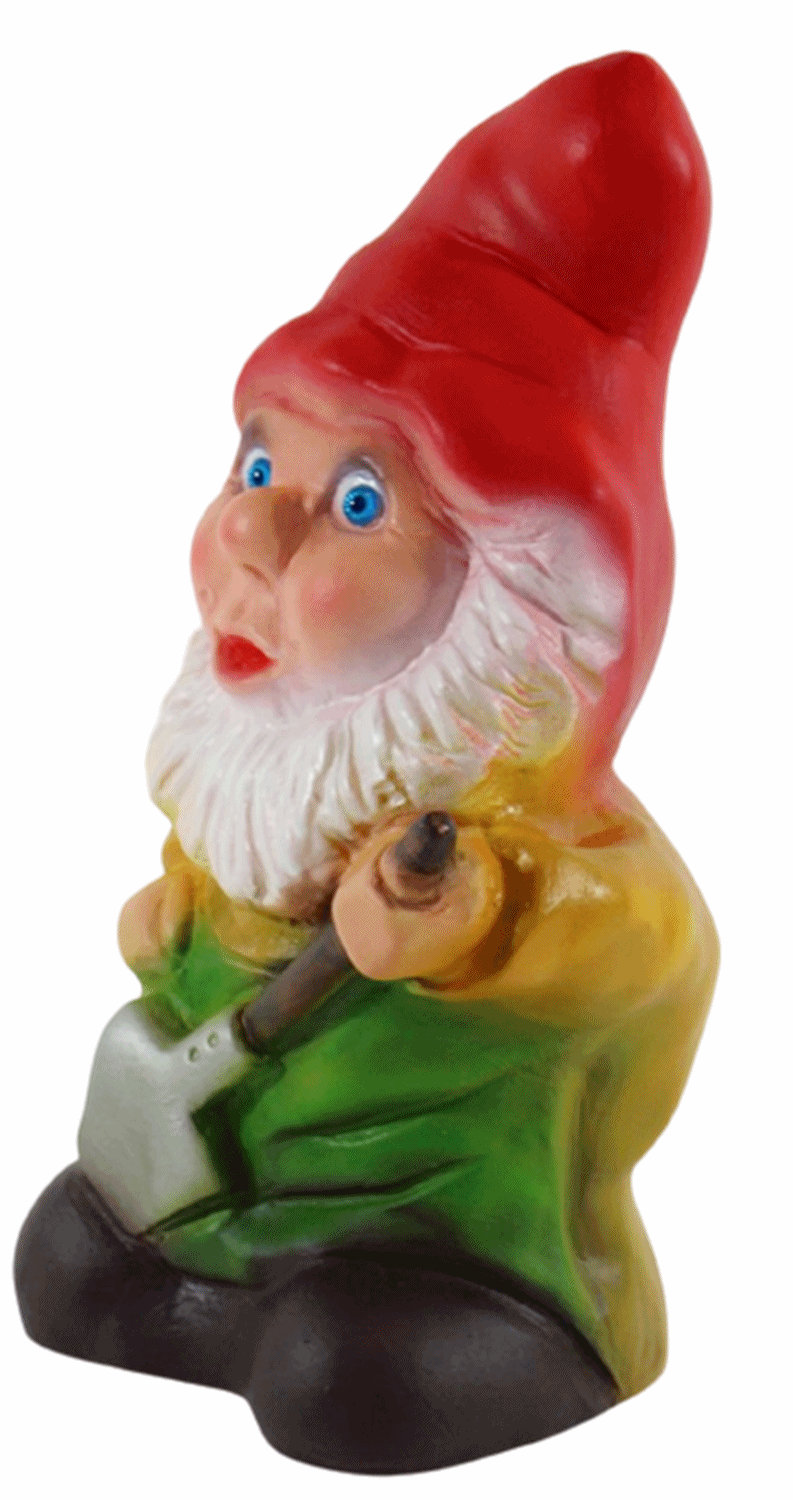 Gartenzwerg Deko Garten Figur Zwerg Gärtner mit Schaufel stehend aus Kunststoff Höhe 19 cm