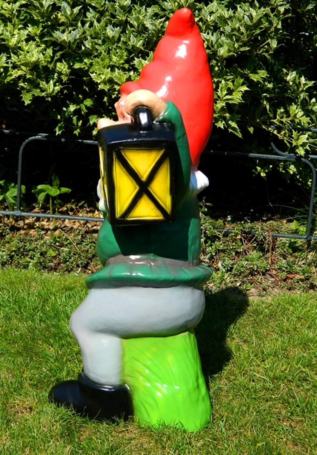 Gartenzwerg Zwerg mit Laterne H 70 cm großer Deko Zwerg Gartenfigur Dekofigur aus Kunststoff