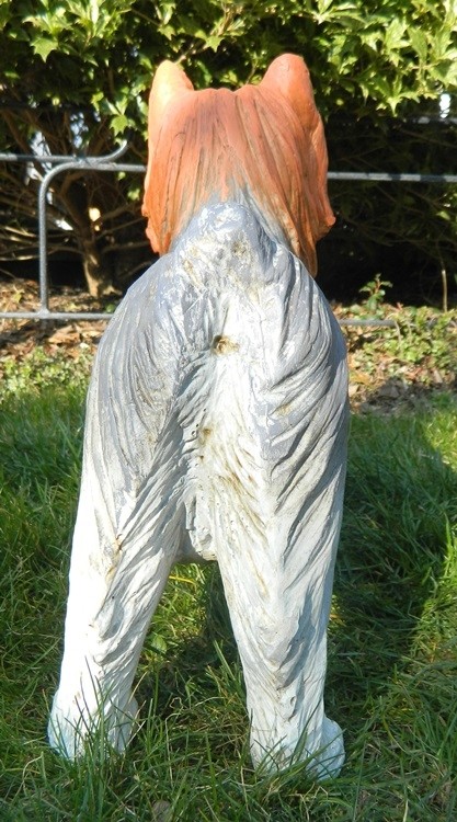 Dekorationsfigur Hund Yorkshire Terrier H 34 cm Dekofigur aus Kunstharz