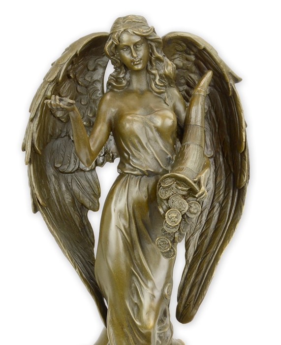 Bronzefigur Tyche, Fortuna H 33,5 cm römische/ griechische Mythologie Deko Skulptur aus Bronze