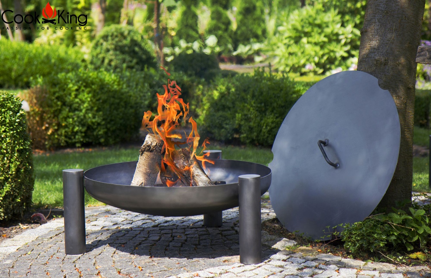 Feuerschale "Palma" Ø 60 cm Feuerstelle für den Garten aus Stahl Feuerkorb als Wärmequelle oder Gril