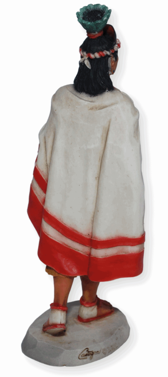 Indianerfigur Indianer Nezahualcoyotl "Hungriger Koyote" H 18,5 cm Native American Figur Castagna