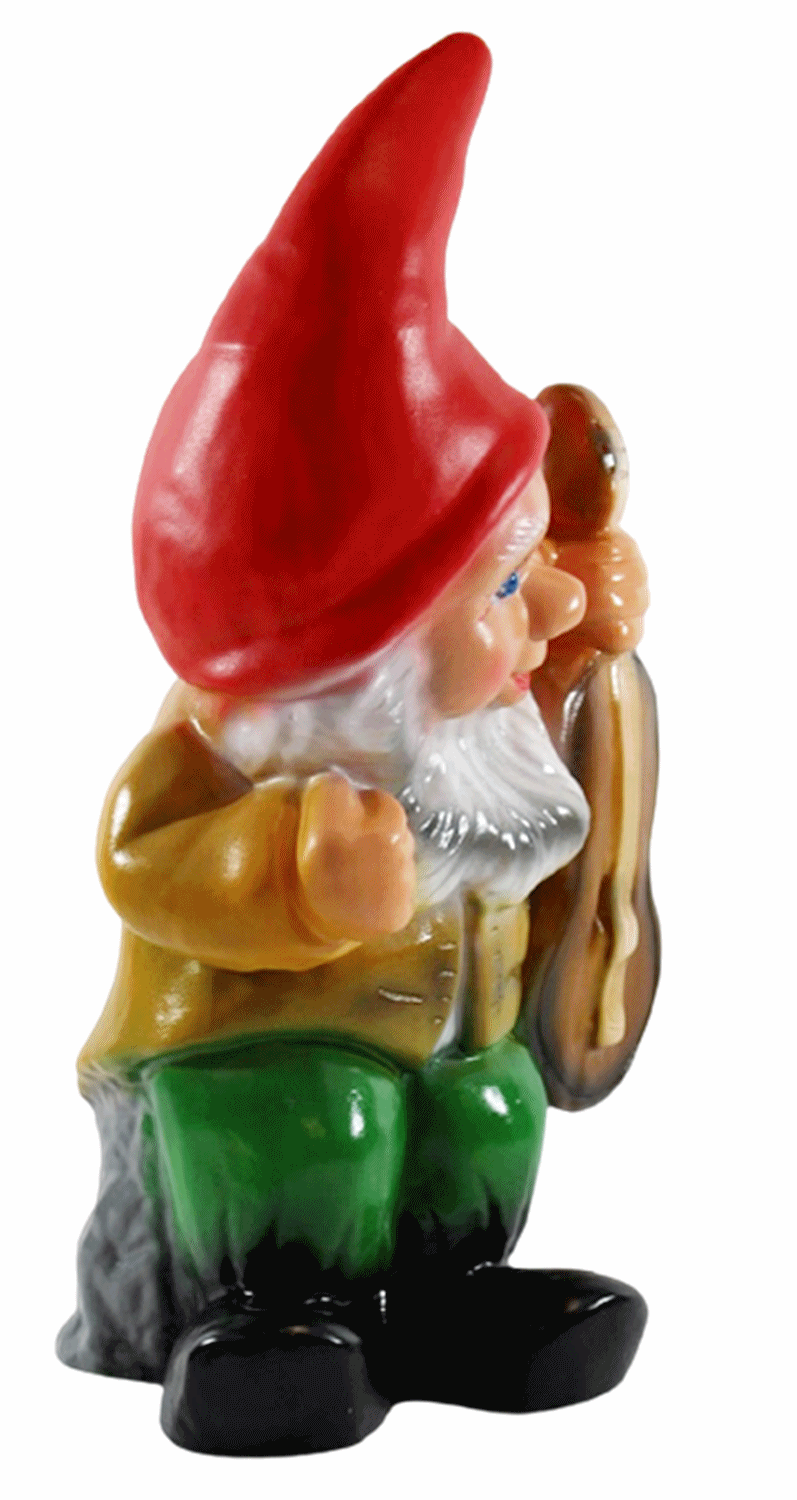 Deko Figur Zwerg H 32 cm Gartenzwerg Musiker mit Gitarre stehend Gartenfigur aus Kunststoff