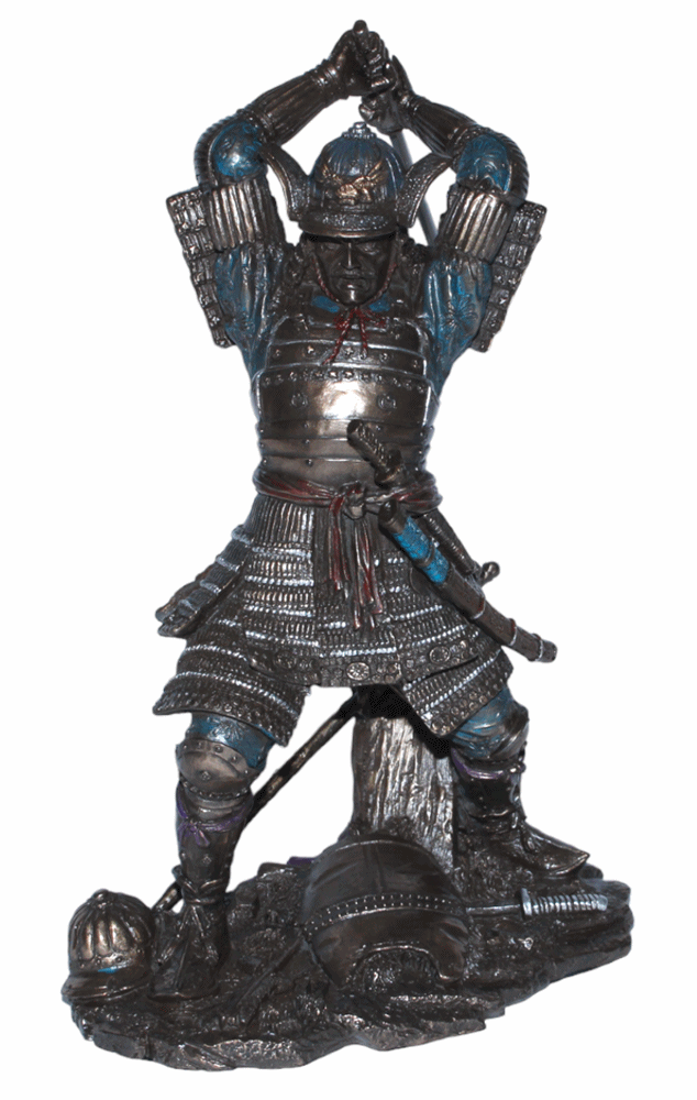 Deko Figur Samurai Art H 23 cm japanischer Krieger in Rüstung mit Schwert Figur