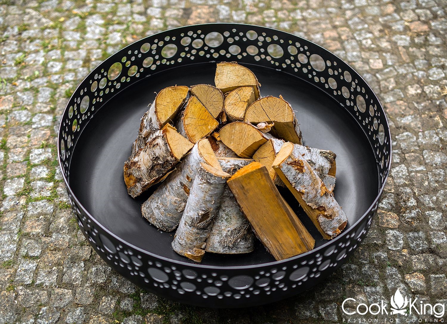 Feuerschale "Boston" Ø 80 cm Feuerstelle für Garten aus Stahl Feuerkorb als Wärmequelle oder Grill