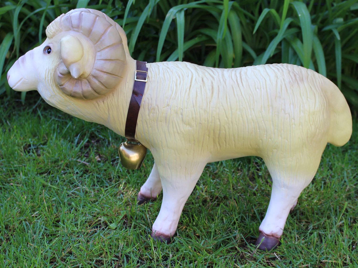 Deko Garten Figur Dekofigur Gartenfigur Tierfigur Schafbock Widder aus Kunststoff Höhe 40 cm