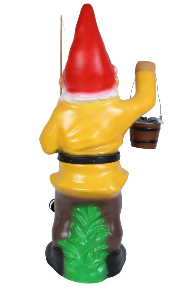 Gartenzwerg Angler Figur XXL-Zwerg stehend H 102 cm großer Deko Zwerg Gartenfigur Kunststoff