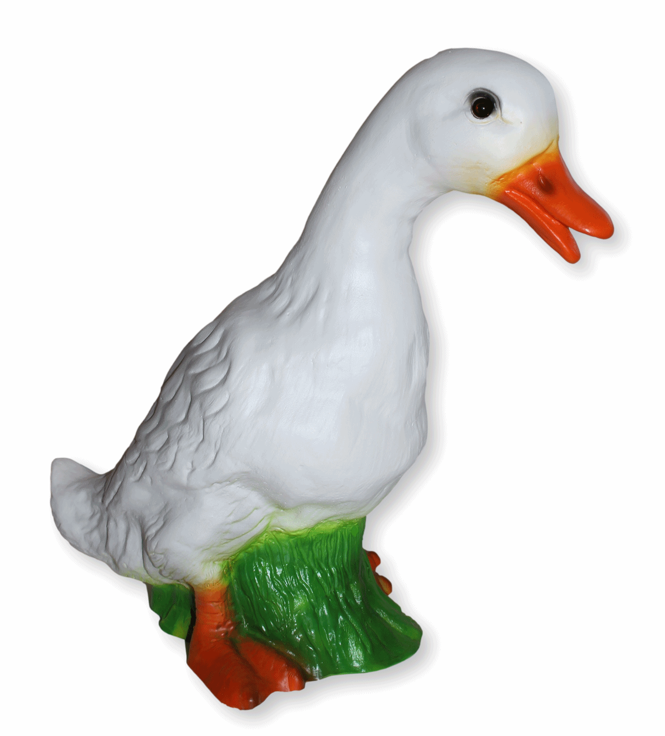 Deko Garten Figur Dekofigur Tierfigur Ente stehend weiß aus Kunststoff Höhe 30 cm