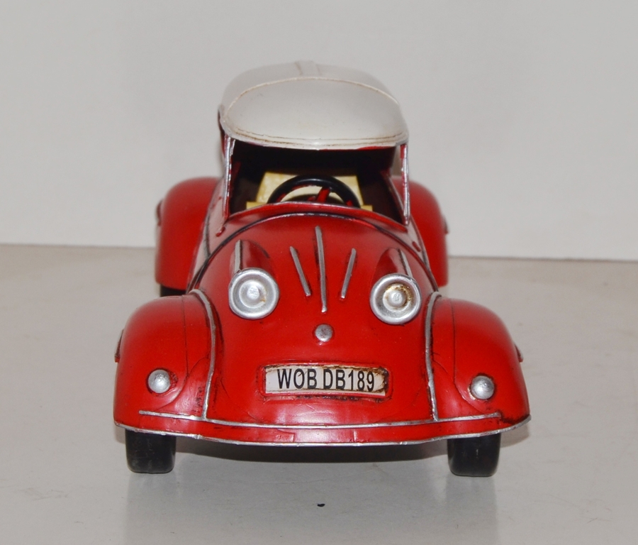 Blechauto Nostalgie Modellauto Messerschmitt Kabinenroller TG 500 rot Oldtimer L 27 cm aus Blech