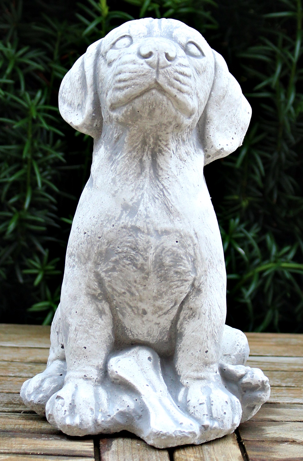 Beton Figur Rottweiler Welpe sitzend H 24 cm Dekofigur und Gartenfigur