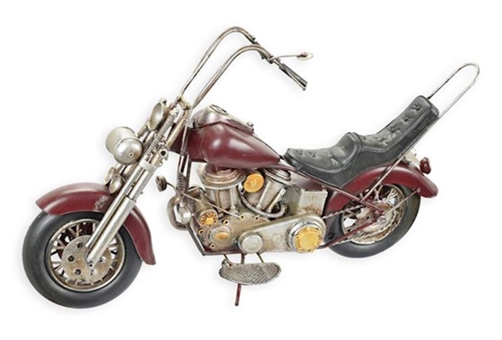 Blechmodell Nostalgie Motorrad dunkelrot H 24 cm Deko Blechmotorrad Modellmotorrad Modellfahrzeug