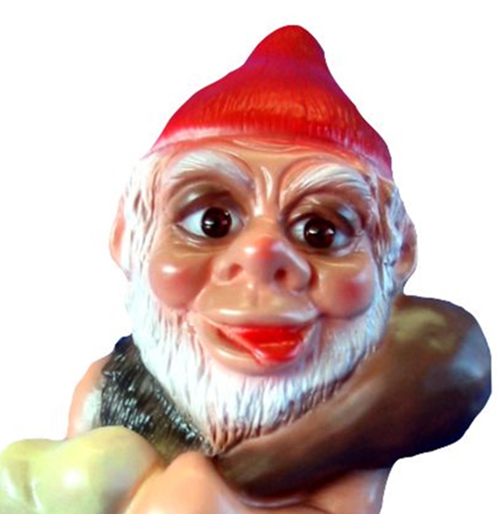 Gartenzwerg Urzwerg stehend Figur Zwerg mit Keule und Knochen H 29 cm aus Kunststoff