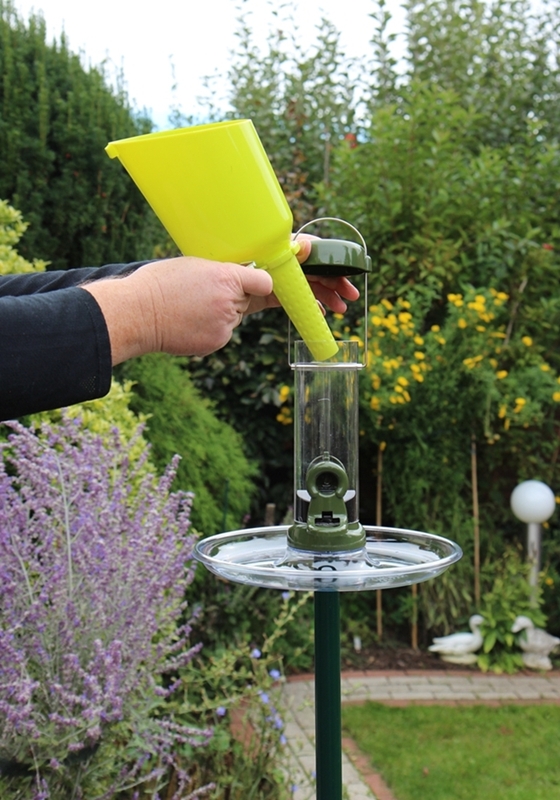 Futtersäule Ring-Pull mini mit Stab, Futterteller und Fülltrichter Vogelfutterspender wetterfest