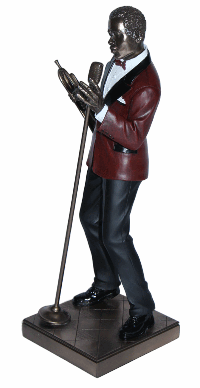 Deko Figur Jazz Musiker Sänger H 29 cm Jazz Band Dekofigur mit Trompete