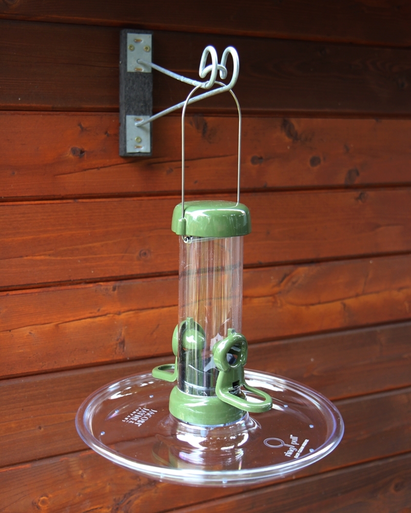 Futtersäule Ring-Pull mini mit T-Träger, Futterteller und Fülltrichter Vogelfutterspender wetterfest