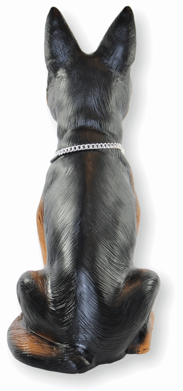 Deko Garten Figur Dekofigur Gartenfigur Tierfigur Hund mit Scherz Bewegungsmelder Kunststoff H 40 cm