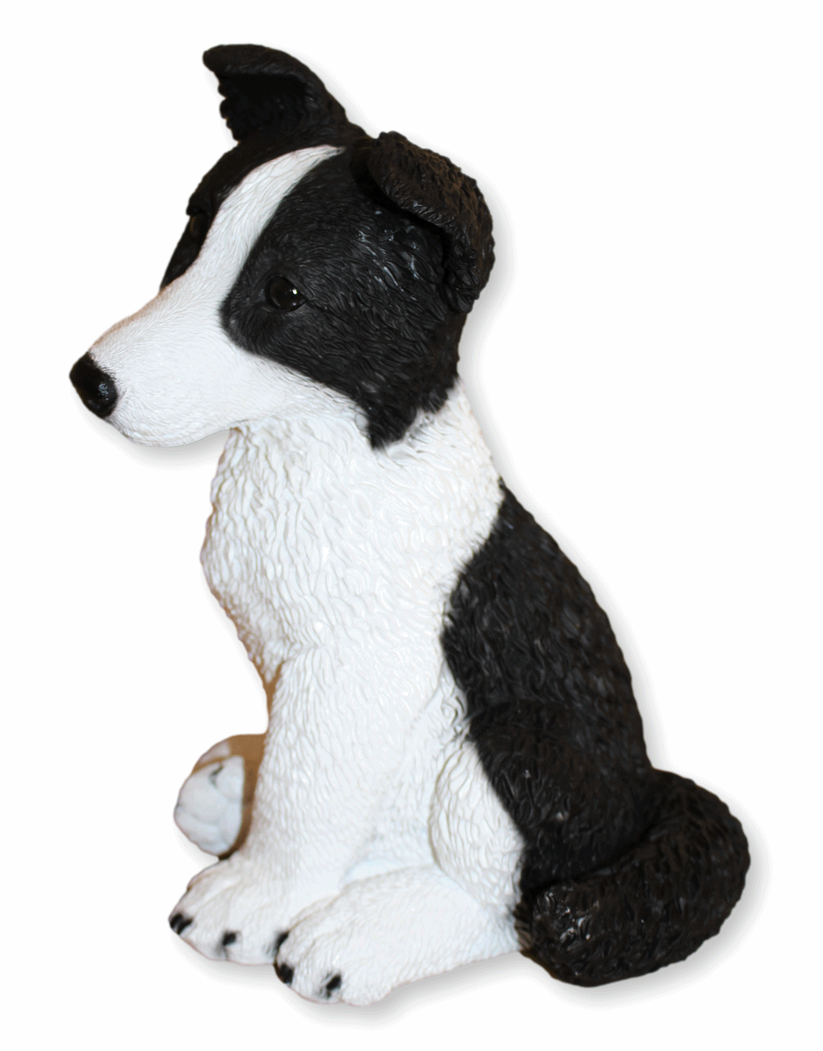 Deko Figur Hund Border Collie Welpe Hundefigur sitzend Kollektion Castagna aus Resin H 27 cm