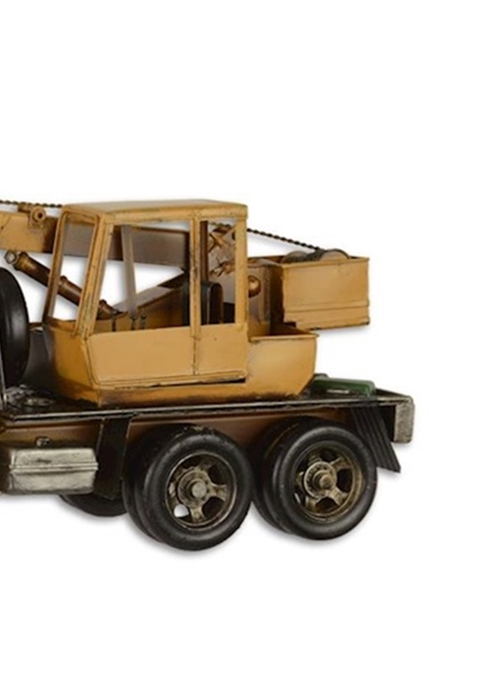 Blechmodell Nostalgie Abschleppwagen mit Kran in gelb aus Blech L 46,5 cm Deko Modellfahrzeug