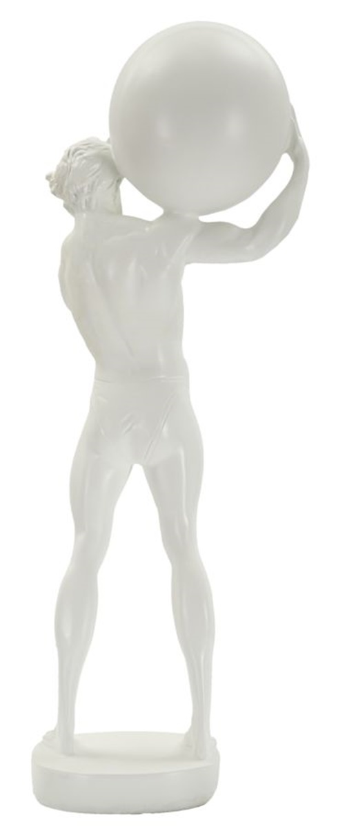 Dekofigur klassische Skulptur Replikat Atlas stehend Statue aus griechischer Mythologie weiß H 50 cm