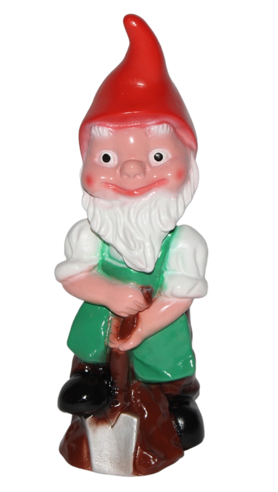 Gartenzwerg Figur Zwerg mit Spaten H 20 cm stehend Gartenfigur aus Kunststoff